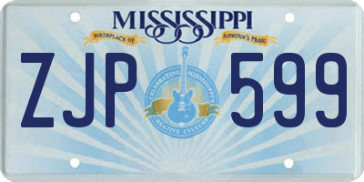 MS license plate ZJP599