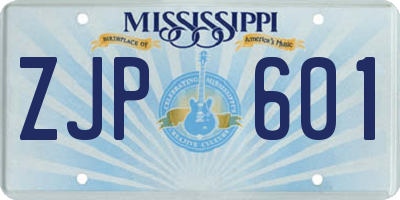 MS license plate ZJP601