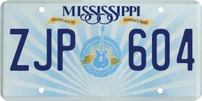 MS license plate ZJP604