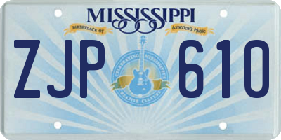 MS license plate ZJP610