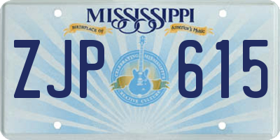 MS license plate ZJP615