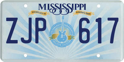 MS license plate ZJP617