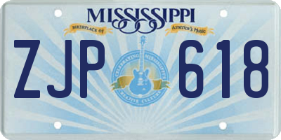 MS license plate ZJP618