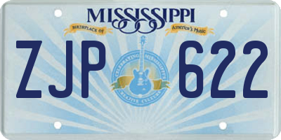 MS license plate ZJP622