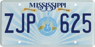 MS license plate ZJP625