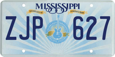 MS license plate ZJP627