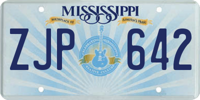 MS license plate ZJP642