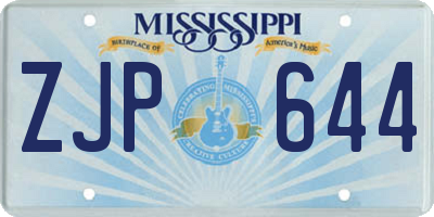 MS license plate ZJP644
