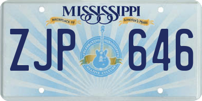 MS license plate ZJP646