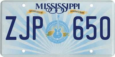 MS license plate ZJP650