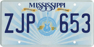 MS license plate ZJP653
