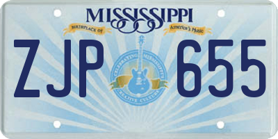 MS license plate ZJP655