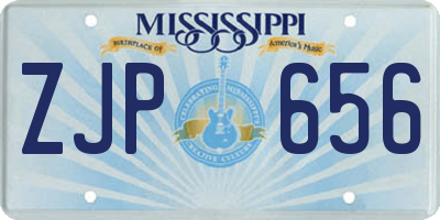 MS license plate ZJP656