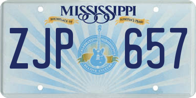 MS license plate ZJP657