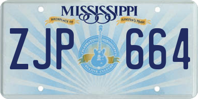 MS license plate ZJP664