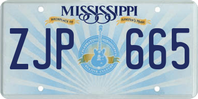 MS license plate ZJP665