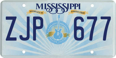 MS license plate ZJP677