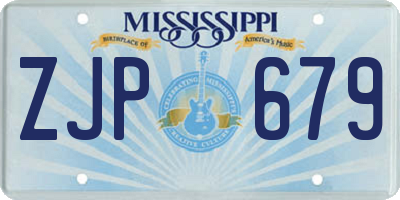 MS license plate ZJP679