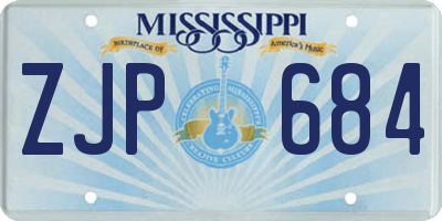MS license plate ZJP684