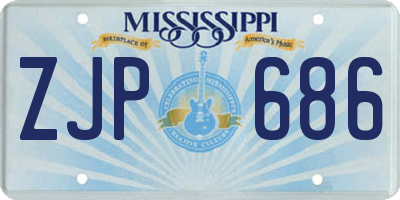 MS license plate ZJP686