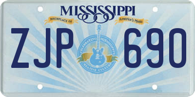 MS license plate ZJP690