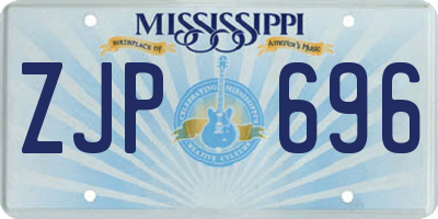 MS license plate ZJP696