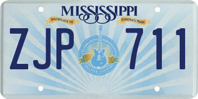 MS license plate ZJP711