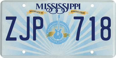 MS license plate ZJP718