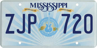 MS license plate ZJP720