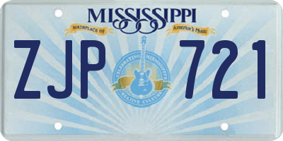 MS license plate ZJP721