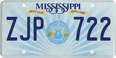 MS license plate ZJP722