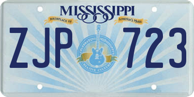 MS license plate ZJP723