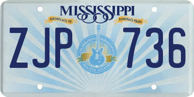 MS license plate ZJP736