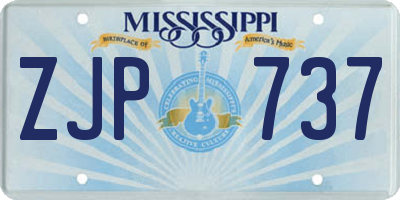 MS license plate ZJP737