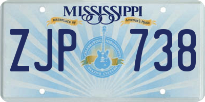 MS license plate ZJP738