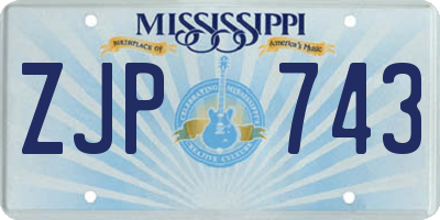 MS license plate ZJP743