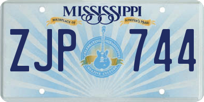 MS license plate ZJP744