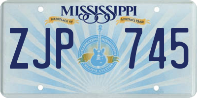 MS license plate ZJP745