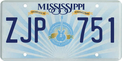 MS license plate ZJP751