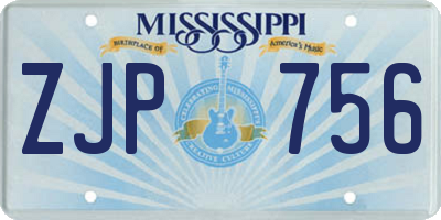 MS license plate ZJP756