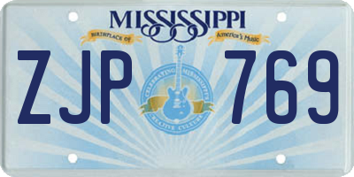MS license plate ZJP769