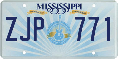 MS license plate ZJP771