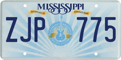 MS license plate ZJP775