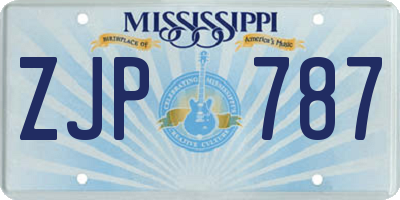 MS license plate ZJP787