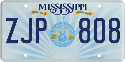 MS license plate ZJP808