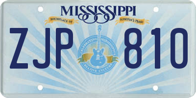 MS license plate ZJP810