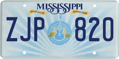 MS license plate ZJP820