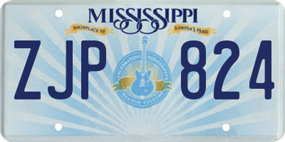MS license plate ZJP824