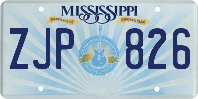 MS license plate ZJP826