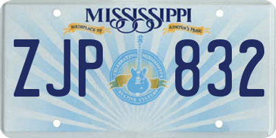 MS license plate ZJP832